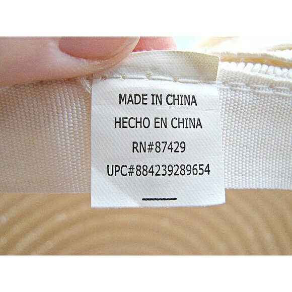 Womens Floppy Wide Brim Beach Straw Hat White Tan Gardening Sun Protection SPF - Picture 4 of 8